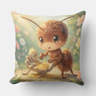 In the Footsteps of Floral Gold Throw Pillow