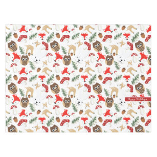 In the Forest Christmas Holidays Pattern Tablecloth