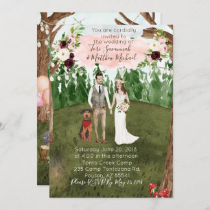 In The Forest Wedding Invitation with Dog