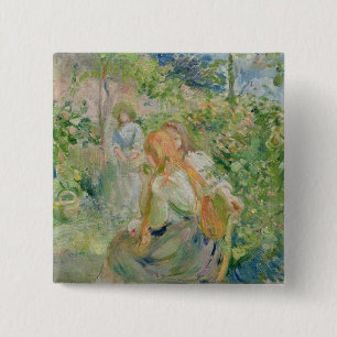 In the Garden at Roche-Plate, 1894 2 Inch Square Button