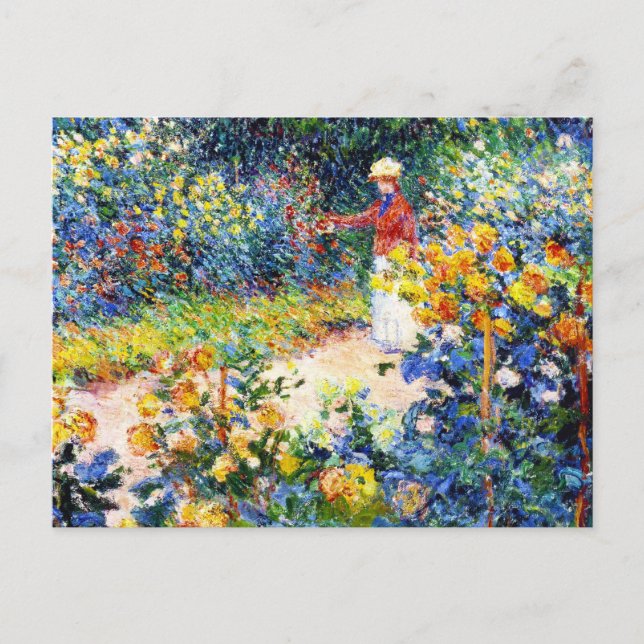 In the Garden Claude Monet woman painting Postcard (Front)
