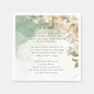 ~In the Garden Comforting Hymn Garden Antique Rose Napkin