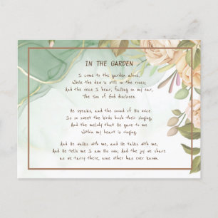 ~In the Garden Comforting Hymn Garden Antique Rose Postcard