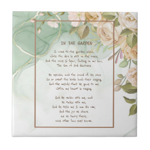 ~In the Garden Comforting Hymn Garden Antique Rose Tile