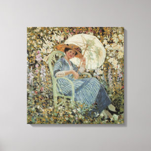 In the Garden, Giverny by Frederick Frieseke Canvas Print