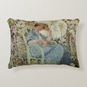 In the Garden, Giverny by Frederick Frieseke Decorative Pillow