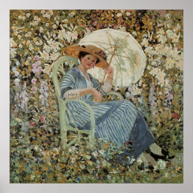 In the Garden, Giverny by Frederick Frieseke Poster (Front)