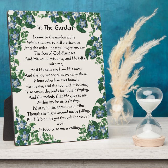 In The Garden Hymn Flowers Floral Plaque (Side)