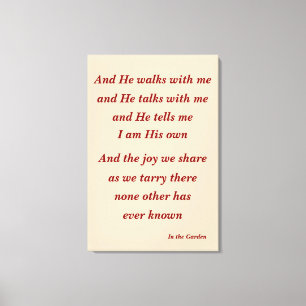 In the Garden Hymn Quote Canvas Print