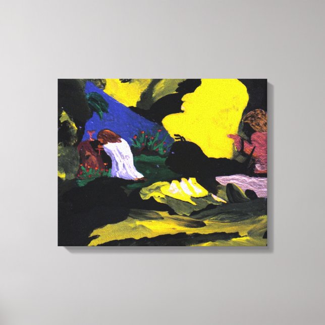 In The Garden Praying Jesus Canvas Print (Front)