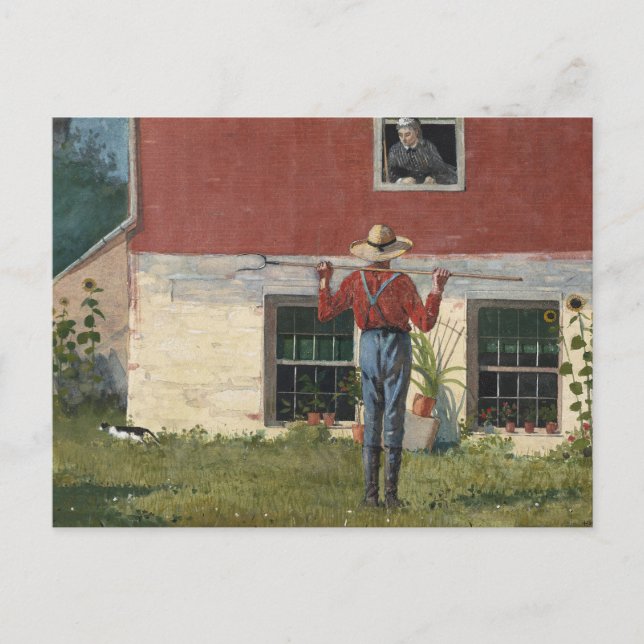 In the Garden (Rustic Courtship) | Winslow Homer Postcard (Front)