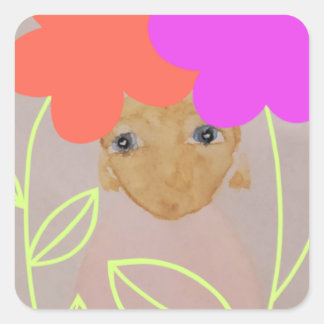 In the garden square sticker