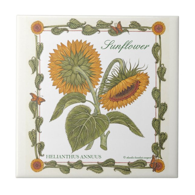 In the Garden ~ Sunflower Tile (Front)