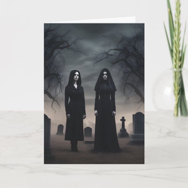 In the Graveyard at Midnight Halloween Card (Front)