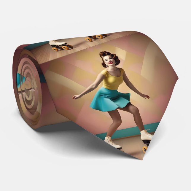 In The Groove Lady Roller Skating Backwards, Tie (Rolled)