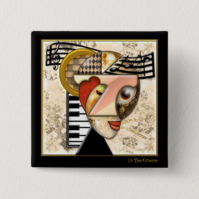 In The Groove (Pin) 2 Inch Square Button (Front)