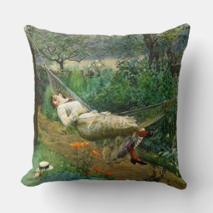 “In the Hammock” by Anders Zorn Throw Pillow
