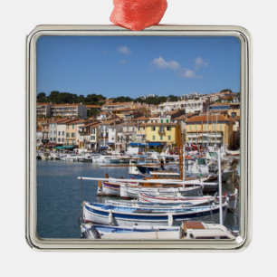 In the harbour in Cassis village. Fishing and Metal Ornament