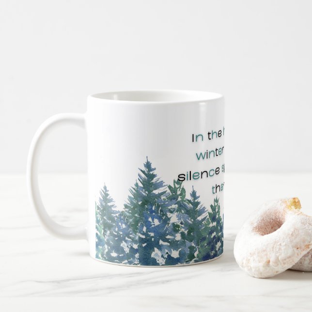 In The Heart Of The Winter Forest Coffee Mug (With Donut)