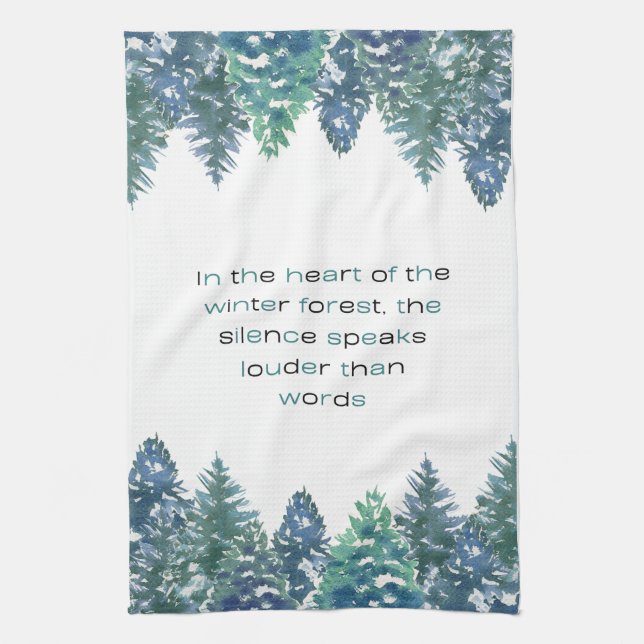 In The Heart Of The Winter Forest Kitchen Towel (Vertical)