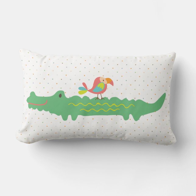In the Jungle Nursery Throw Pillow (Front)