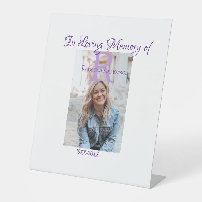 In the loving memory of memory keepsake add year n pedestal sign (Front)