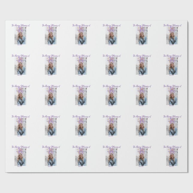 In the loving memory of memory keepsake add year n wrapping paper (Flat)
