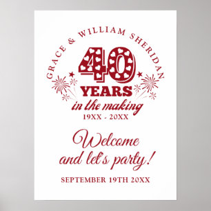 In The Making 40th Anniversary Welcome Sign