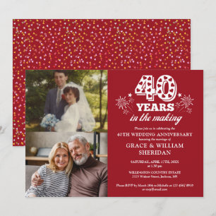 In The Making 40th Wedding Anniversary 2 Photo Invitation
