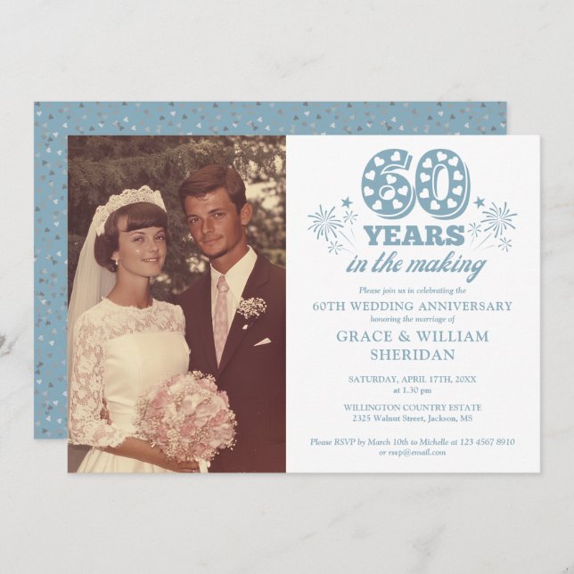 In The Making 60th Wedding Anniversary Photo Invitation (Front/Back)