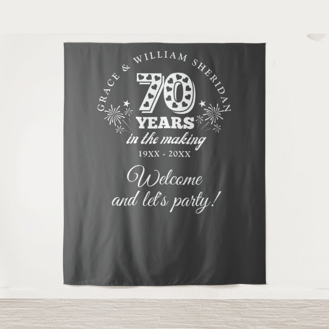 In The Making 70th Anniversary Photo Backdrop Tapestry (Front)