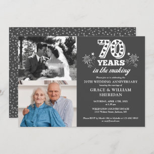 In The Making 70th Wedding Anniversary 2 Photo Invitation