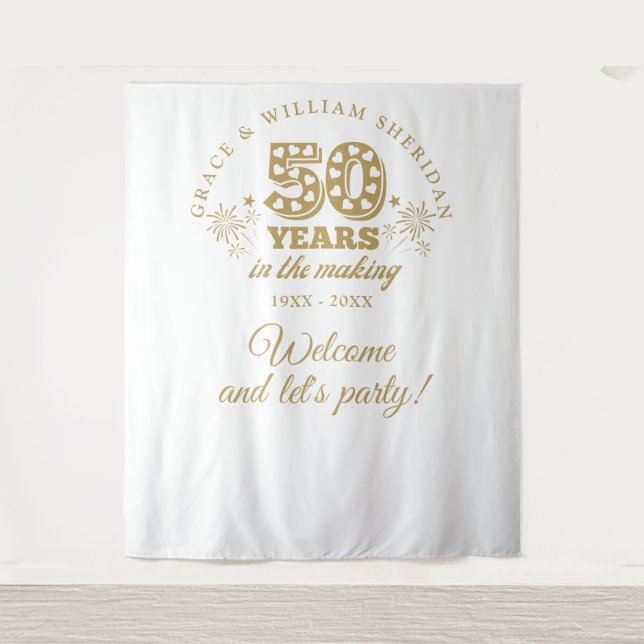 In The Making Gold 50th Anniversary Photo Prop Tapestry (Front)