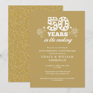 In The Making Gold 50th Wedding Anniversary Invitation