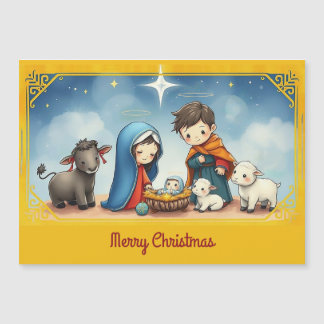 In the Manger Magnetic Greeting Card