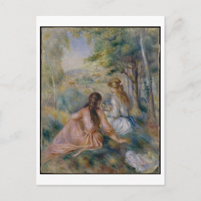 "In the Meadow" by Renoir Painting Postcard (Front)