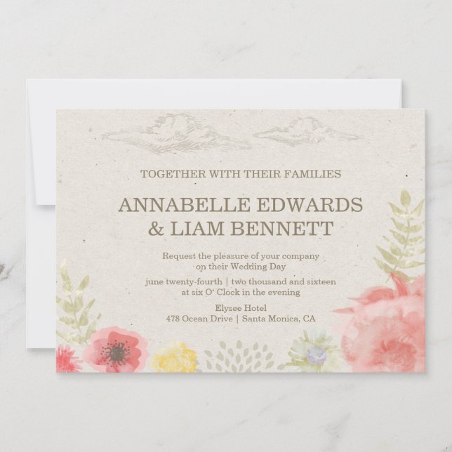 In the Meadow Summer Wedding Invitation (Front)