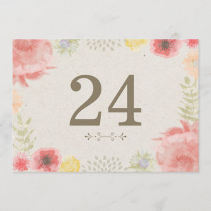 In the Meadow Summer Wedding Table Numbers