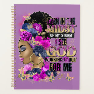 In The Midst Queen Black Melanin Woman Brown Skin Planner