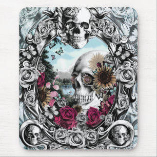 In the mirror landscape skull. mouse pad