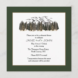 In the Mountains Rehearsal Dinner Invitation