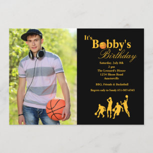 In the Name Photo Basketball Invitation
