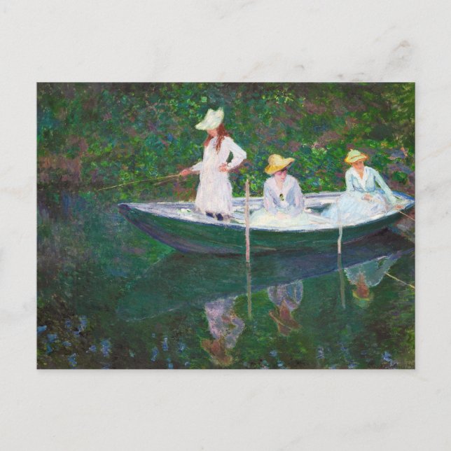 In the Norwegian Boat at Giverny Claude Monet Postcard (Front)