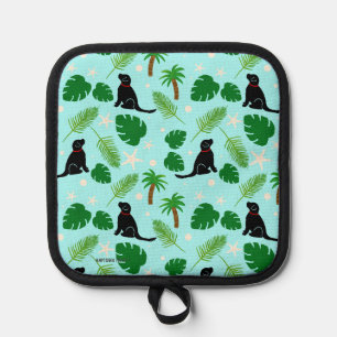In the Ocean Blue Tropical Black Pup Pot Holder
