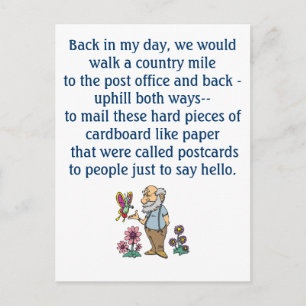 In the Old Days Funny Postcard