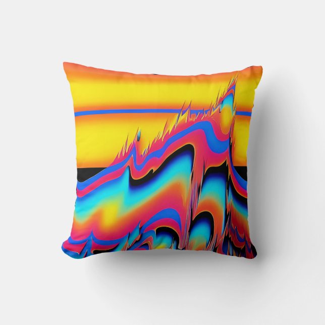 In the Panned Flash of Synthetic Forms - Ken Gauge Throw Pillow (Front)