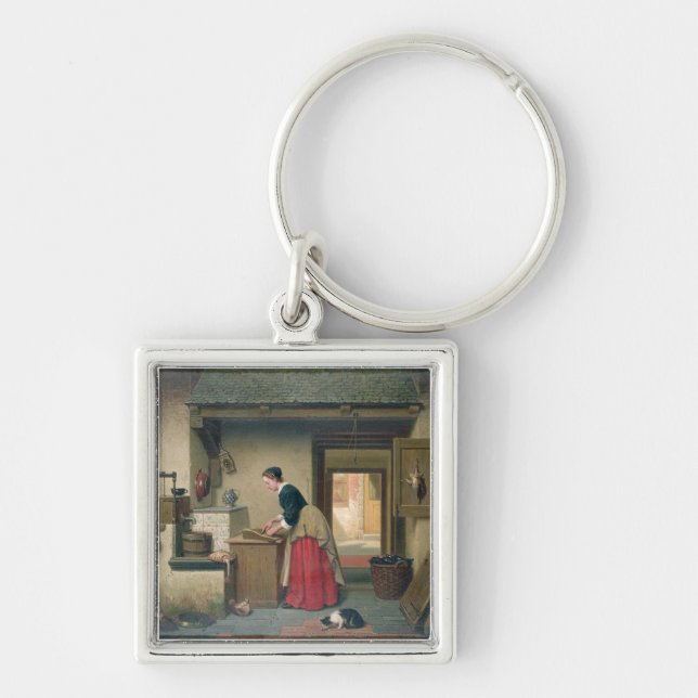 In the Pantry, 1868 (oil on panel) Keychain (Front)