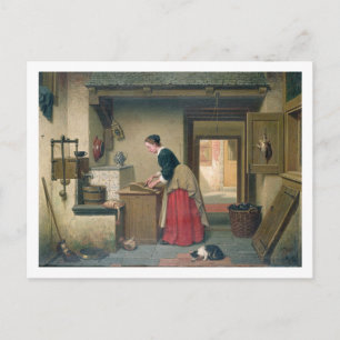 In the Pantry, 1868 (oil on panel) Postcard