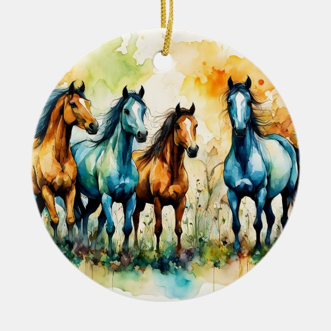 In the Pasture Ceramic Ornament (Front)