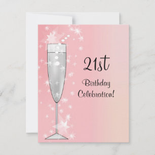 In the Pink 21st Birthday Party Invitation